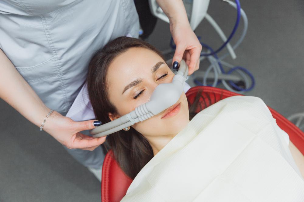 woman with sedation dentistry mark | sedation dentistry dumbo